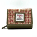 B40282 Handcrafted Harris Tweed Trifold Wallet Maple Gaelsong