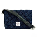 B40283 Handwoven Ladies Harris Tweed Quilt Shoulder Bag Blue With Detachable Strap Gaelsong