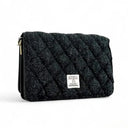 B40283 Handwoven Ladies Harris Tweed Quilt Shoulder Bag Charcoal Gaelsong