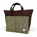 B40284 Large Handcrafted Harris Tweed Travel Bag Country Green Gaelsong