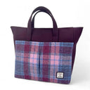 B40284 Large Handcrafted Harris Tweed Travel Bag Pastel Pink Gaelsong