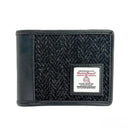 B40288 Harris Tweed Trifold Wallet With Coin Pocket Charcoal Gaelsong