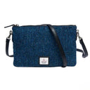 B40290 Handwoven Genuine Harris Tweed Zip Purse Blue Gaelsong
