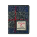 B40291 Harris Tweed Slim Card Holder Blue Check Gaelsong