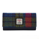 B40292 Women's Handmade Harris Tweed Long Wallet Blue Pink Gaelsong