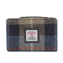 B40296 Harris Tweed Medium Zip Wallet for Women Blue Brown Gaelsong
