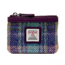 B40298 Handcrafted Harris Tweed Coin Purse Green Purple Gaelsong
