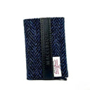 B40299 Authentic Harris Tweed Pop Up Credit Card Holder Blue Check Gaelsong