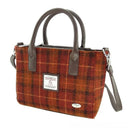 B40300 Genuine Handwoven Harris Tweed Brora Bag Rust with Orange Overcheck Gaelsong