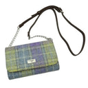 Harris Tweed Strathy Wallet Shoulder Bag Turquoise Gaelsong