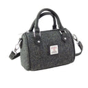 Mini Harris Tweed Plaid Bowling Bag Charcoal Gaelsong