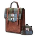 Genuine Harris Tweed Backpack with Matching Wallet Set 1 Chesnut Blue Gaelsong
