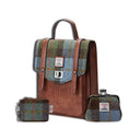 Genuine Harris Tweed Backpack with Matching Wallet Set 4 Chesnut Blue Gaelsong