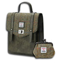 Genuine Harris Tweed Backpack with Matching Wallet Set 1 Chesnut Gaelsong