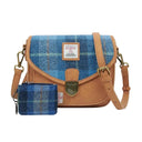 Ladies Harris Tweed Shoulder Bag with Matching Wallet Blue S1 Gaelsong