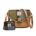 Ladies Harris Tweed Shoulder Bag with Matching Wallet Chesnut S2 Gaelsong