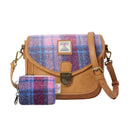 Ladies Harris Tweed Shoulder Bag with Matching Wallet Pink S1 Gaelsong