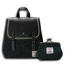 Women's Scottish Tweed Backpack & Purse Gift Set 3 Black Gaelsong
