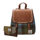 Women's Scottish Tweed Backpack & Purse Gift Set 1 Chesnut Blue Gaelsong