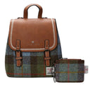 Women's Scottish Tweed Backpack & Purse Gift Set 2 Chesnut Blue Gaelsong