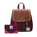 Women's Scottish Tweed Backpack & Purse Gift Set 1 Fuchsia Gaelsong