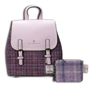 Women's Scottish Tweed Backpack & Purse Gift Set 2 Violet Gaelsong