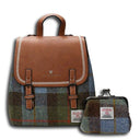 Women's Scottish Tweed Backpack & Purse Gift Set 3 Chesnut Blue Gaelsong