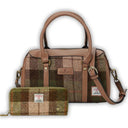 Traditional Harris Tweed Bag and Purse Matching Set 1 Chesnut Tartan Gaelsong