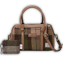 Traditional Harris Tweed Bag and Purse Matching Set 2 Chesnut Tartan Gaelsong