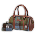 Traditional Harris Tweed Bag and Purse Matching Set 3 Chesnut Blue Gaelsong