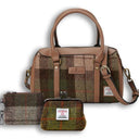 Traditional Harris Tweed Bag and Purse Matching Set 4 Chesnut Tartan Gaelsong