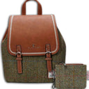 Tartan Islander Harris Tweed Backpack & Wallet Gift Set 1 Chesnut Herringbone Gaelsong