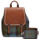 Tartan Islander Harris Tweed Backpack & Wallet Gift Set 1 Chesnut Blue Gaelsong