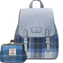 Tartan Islander Harris Tweed Backpack & Wallet Gift Set 2 Blue Gaelsong
