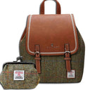 Tartan Islander Harris Tweed Backpack & Wallet Gift Set 2 Chesnut Herringbone Gaelsong