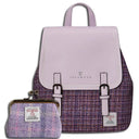 Tartan Islander Harris Tweed Backpack & Wallet Gift Set 2 Violet Gaelsong
