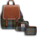 Tartan Islander Harris Tweed Backpack & Wallet Gift Set 3 Chesnut Blue Gaelsong