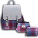 Tartan Islander Harris Tweed Backpack & Wallet Gift Set 3 Pink Gaelsong
