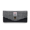 Women's Harris Tweed Long Clasp Purse Black White Gaelsong