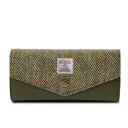 Women's Harris Tweed Long Clasp Purse Chesnut Herringbone Gaelsong