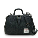 Harris Tweed & Vegan Leather Mini Doctor Bag Black Herringbone Gaelsong