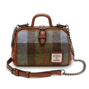 Harris Tweed & Vegan Leather Mini Doctor Bag Chesnut Blue Gaelsong