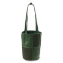 Harris Tweed & Genuine Leather Bucket Tote Bag Dark Green Gaelsong