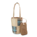 Harris Tweed & Genuine Leather Bucket Tote Bag Islander Gaelsong