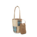 Harris Tweed & Genuine Leather Bucket Tote Bag