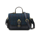 Ladies Hancrafted Harris Tweed & Leather Bag Navy Gaelsong