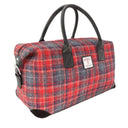 Handcrafted Harris Tweed Overnight Bag Red Grey Gaelsong