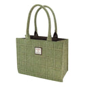 Harris Tweed Large Tote Bag in Scottish Tartan Green Herringbone Gaelsong