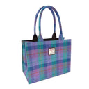 Harris Tweed Large Tote Bag in Scottish Tartan Green Purple Gaelsong