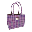Harris Tweed Large Tote Bag in Scottish Tartan Purple Mint Gaelsong